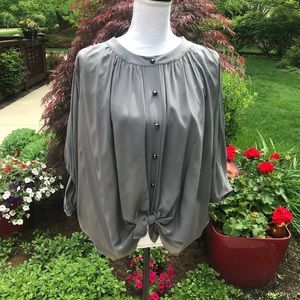 Pretty silk tie front blouse